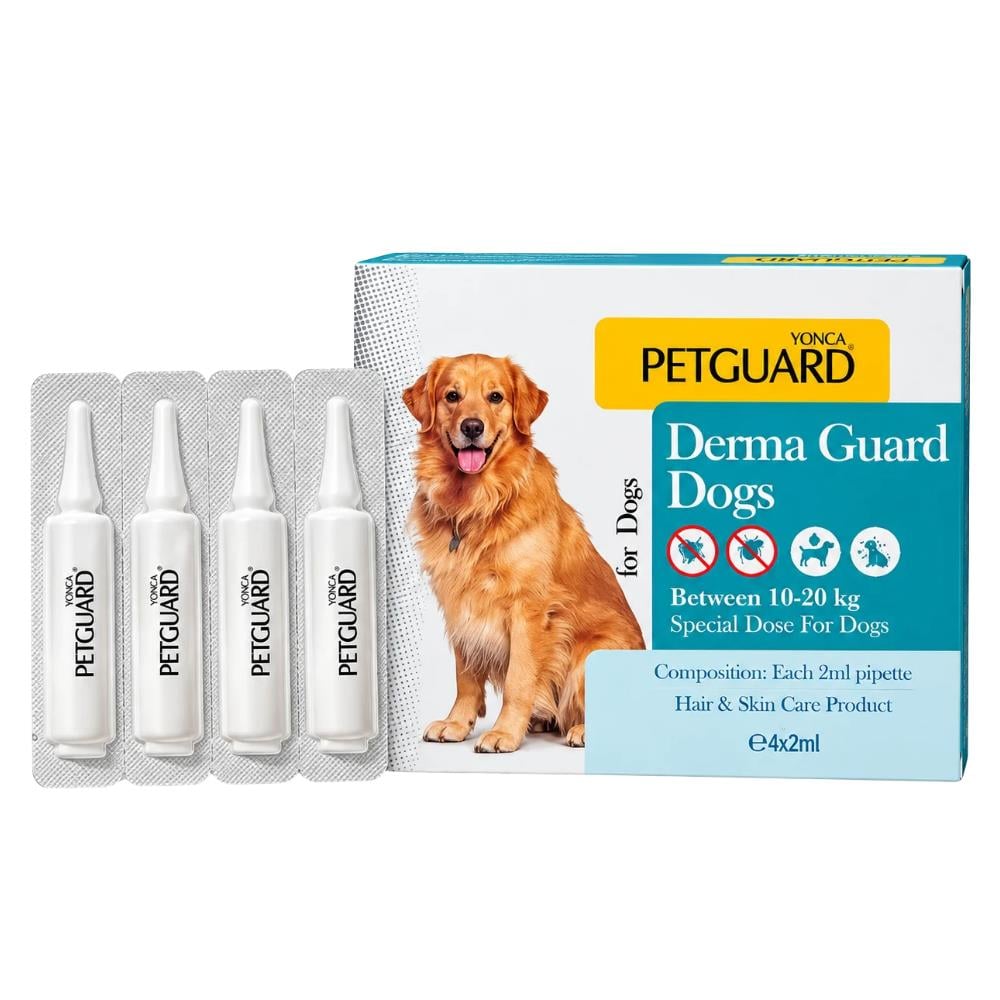 Petguard Derma Guard 10-20 kg Köpek Deri ve Tüy Bakım Damlası 4 x 2 mlPetguard