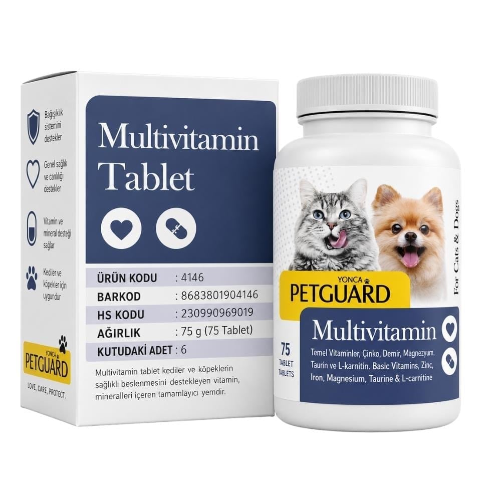 Petguard Kedi ve Köpek Multivitamin Tablet 75'liPetguard