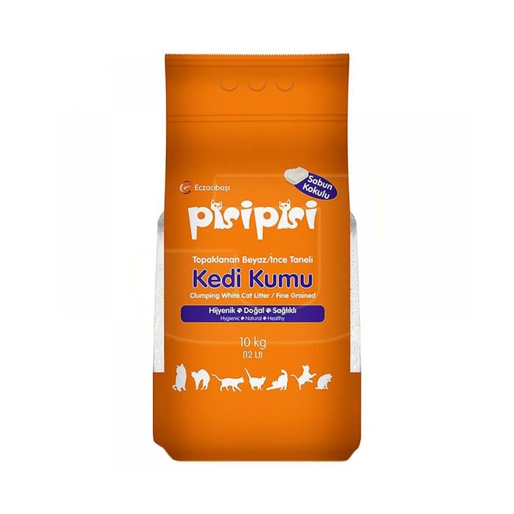 Pisipisi Sabunlu İnce Taneli Topaklaşan Bentonit Kedi Kumu 10 kgPisi Pisi