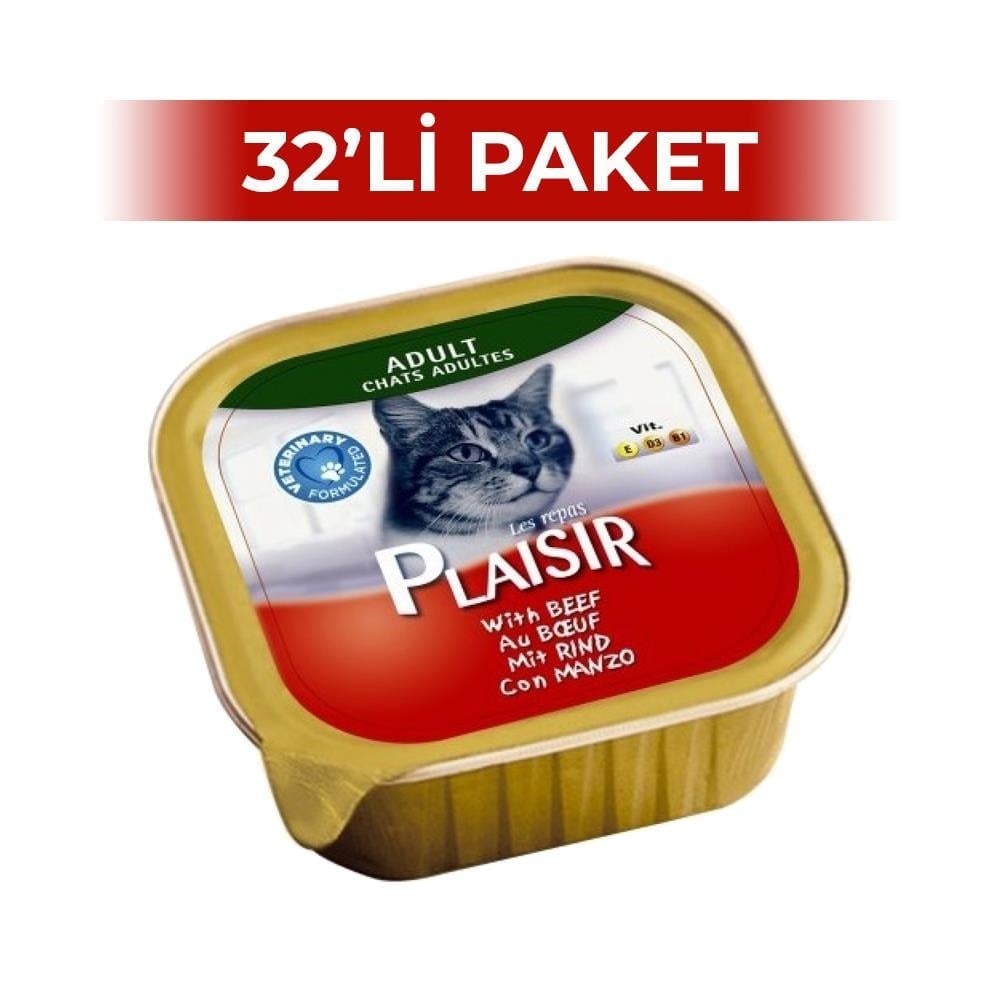 Plaisir Biftekli Ezme Kedi Konservesi 100 gr 32 AdetPlaisir