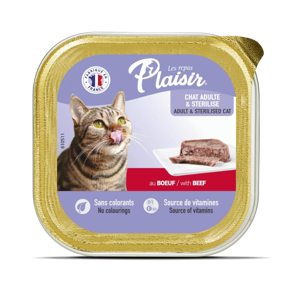 Plaisir Biftekli Pate Ezme Yetişkin Kedi Konservesi 100 grPlaisir