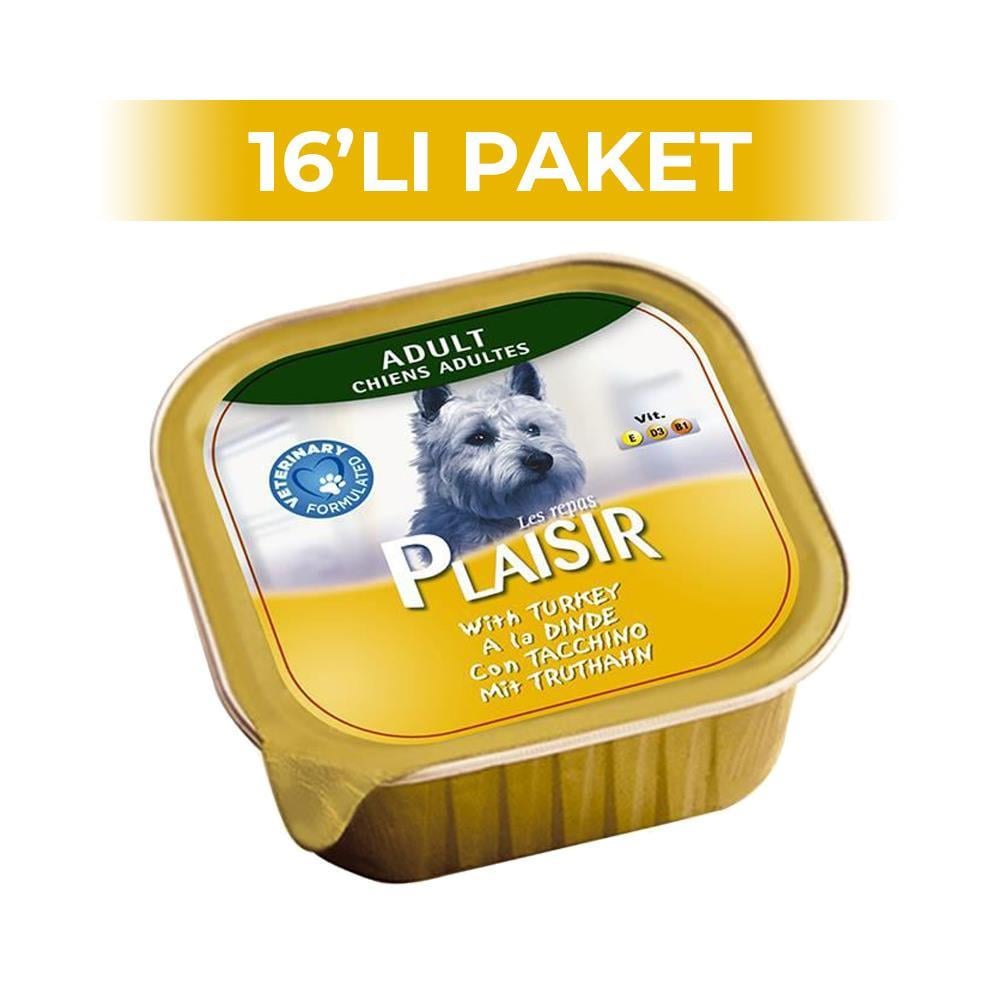 Plaisir Hindi Etli Ezme Yetişkin Köpek Konservesi 150 gr 16 AdetPlaisir