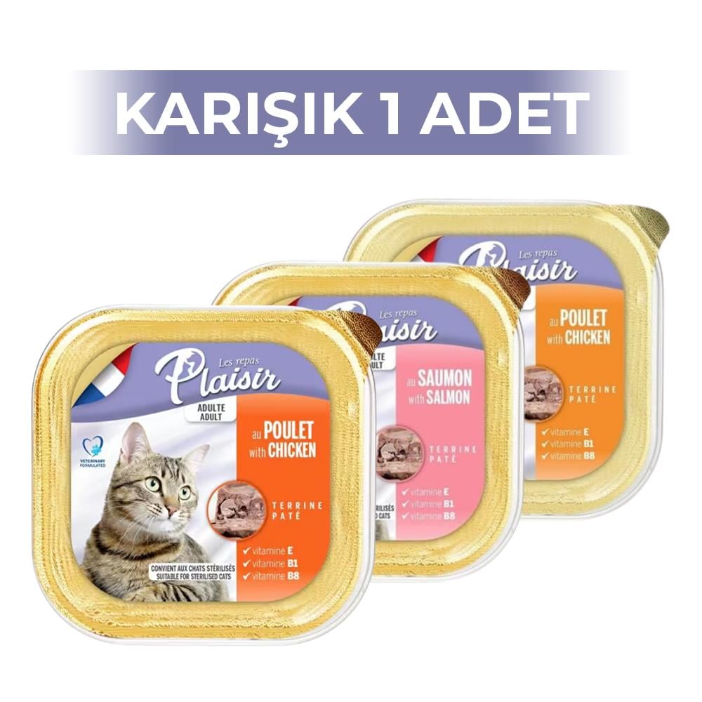 Plaisir Karışık Yaş Kedi Maması 100 gr 1 AdetPlaisir