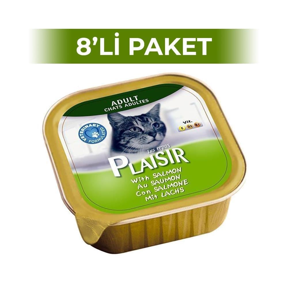 Plaisir Pate Somonlu Kedi Konservesi 100 gr 8 AdetPlaisir