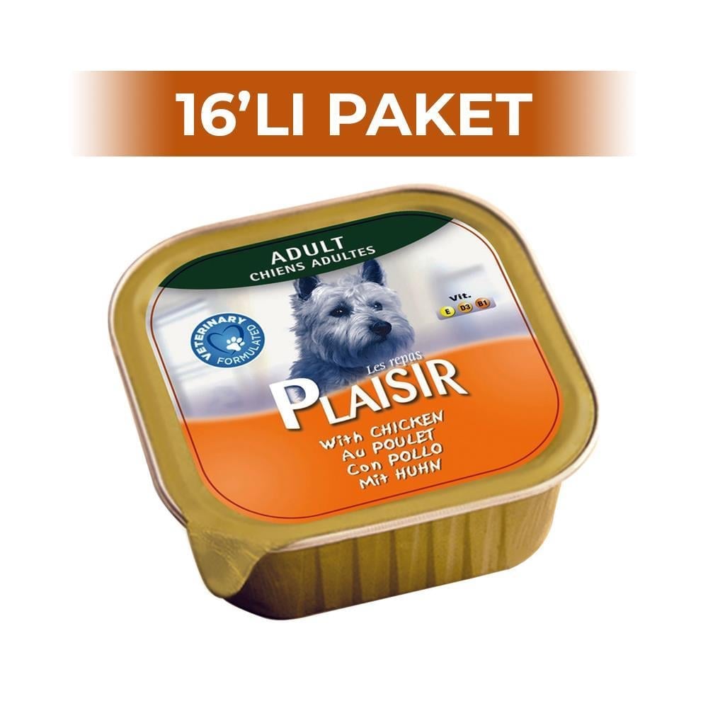 Plaisir Pate Tavuklu Ezme Köpek Konservesi 150 gr 16 AdetPlaisir