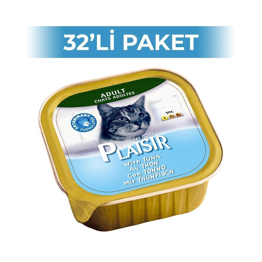 Plaisir Pate Ton Balıklı Kedi Konservesi 100 gr 32 AdetPlaisir