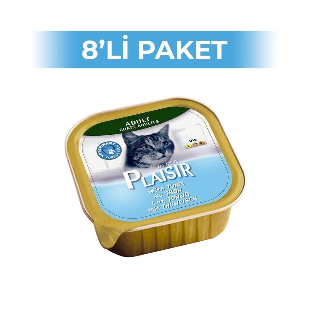 Plaisir Pate Ton Balıklı Kedi Konservesi 100 gr 8 AdetPlaisir