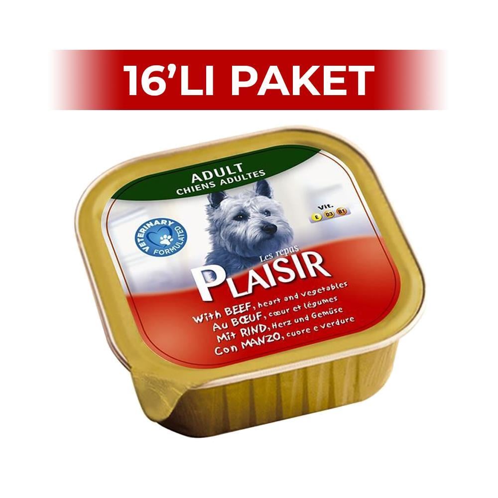 Plaisir Sığır Etli Sebzeli Köpek Konservesi 150 gr 16 AdetPlaisir