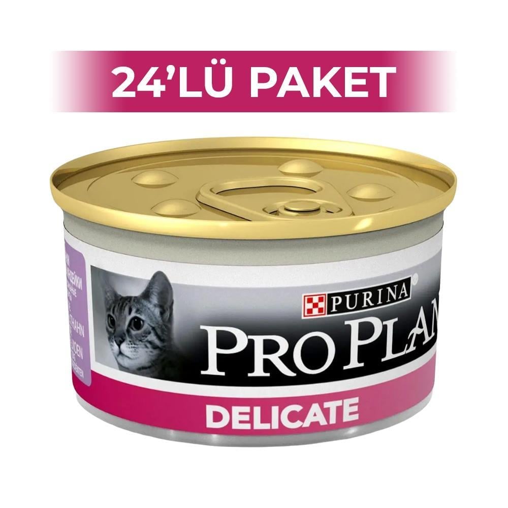 Pro Plan Delicate Hindi Etli Hassas Seçici Yetişkin Kedi Konservesi 85 gr 24 AdetPro Plan