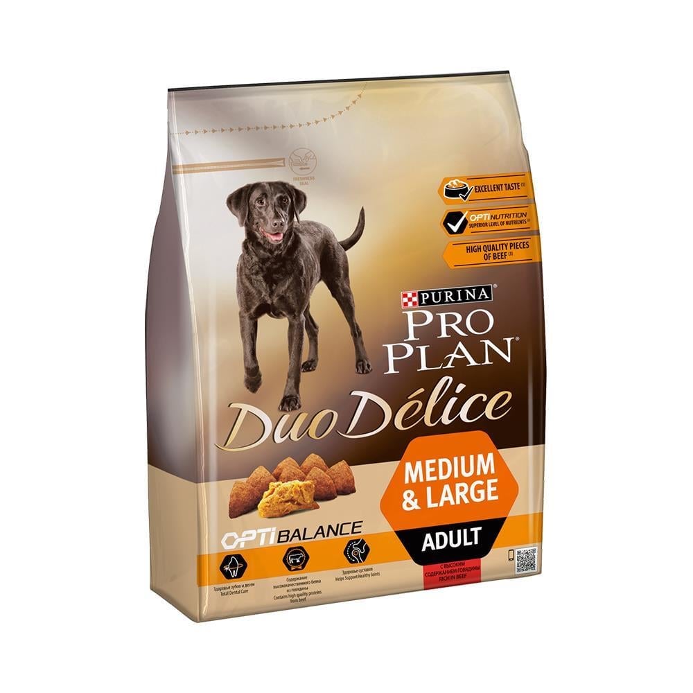 Pro Plan Duo Delice Orta ve Büyük Irk Sığır Etli Yetişkin Köpek Maması 2,5 kgPro Plan
