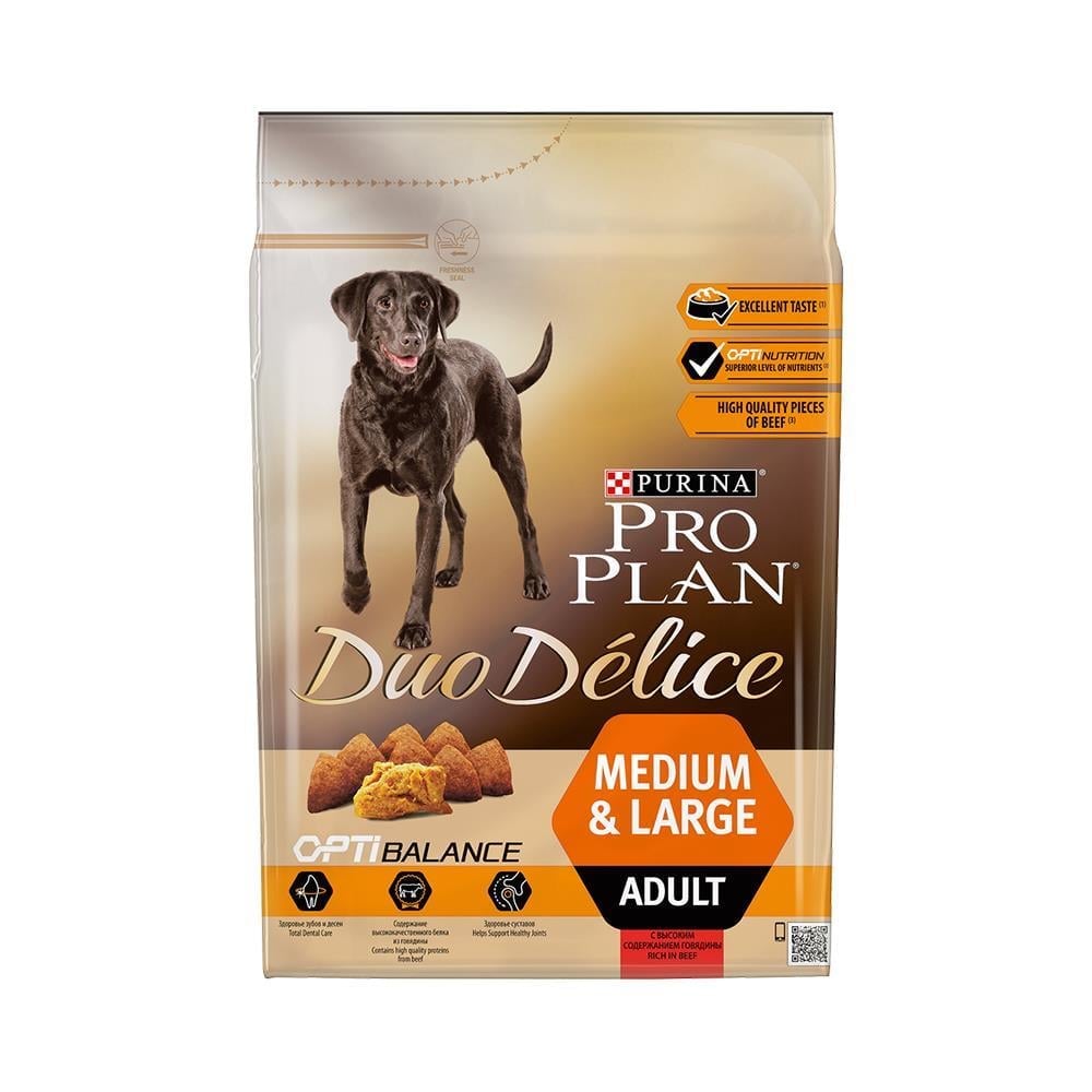 Pro Plan Duo Delice Orta ve Büyük Irk Sığır Etli Yetişkin Köpek Maması 2,5 kgPro Plan