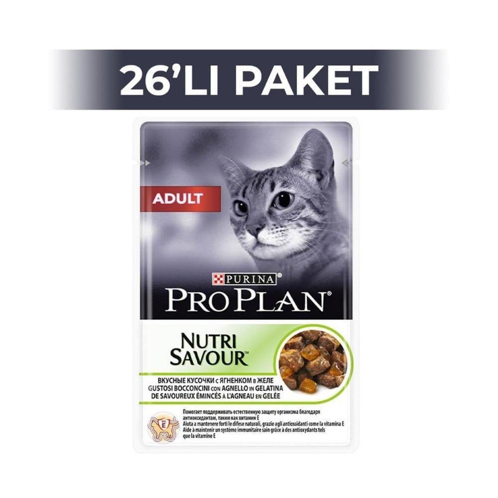 Pro Plan Nutri Savour Kuzu Etli Pouch Yaş Mama 85 gr 26 AdetPro Plan