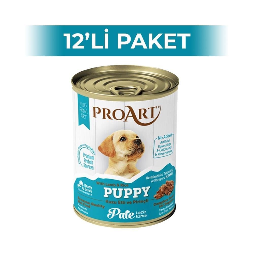 Proart Kuzulu Pirinçli Ezme Yavru Köpek Konserve Maması 400 gr 12 AdetProArt