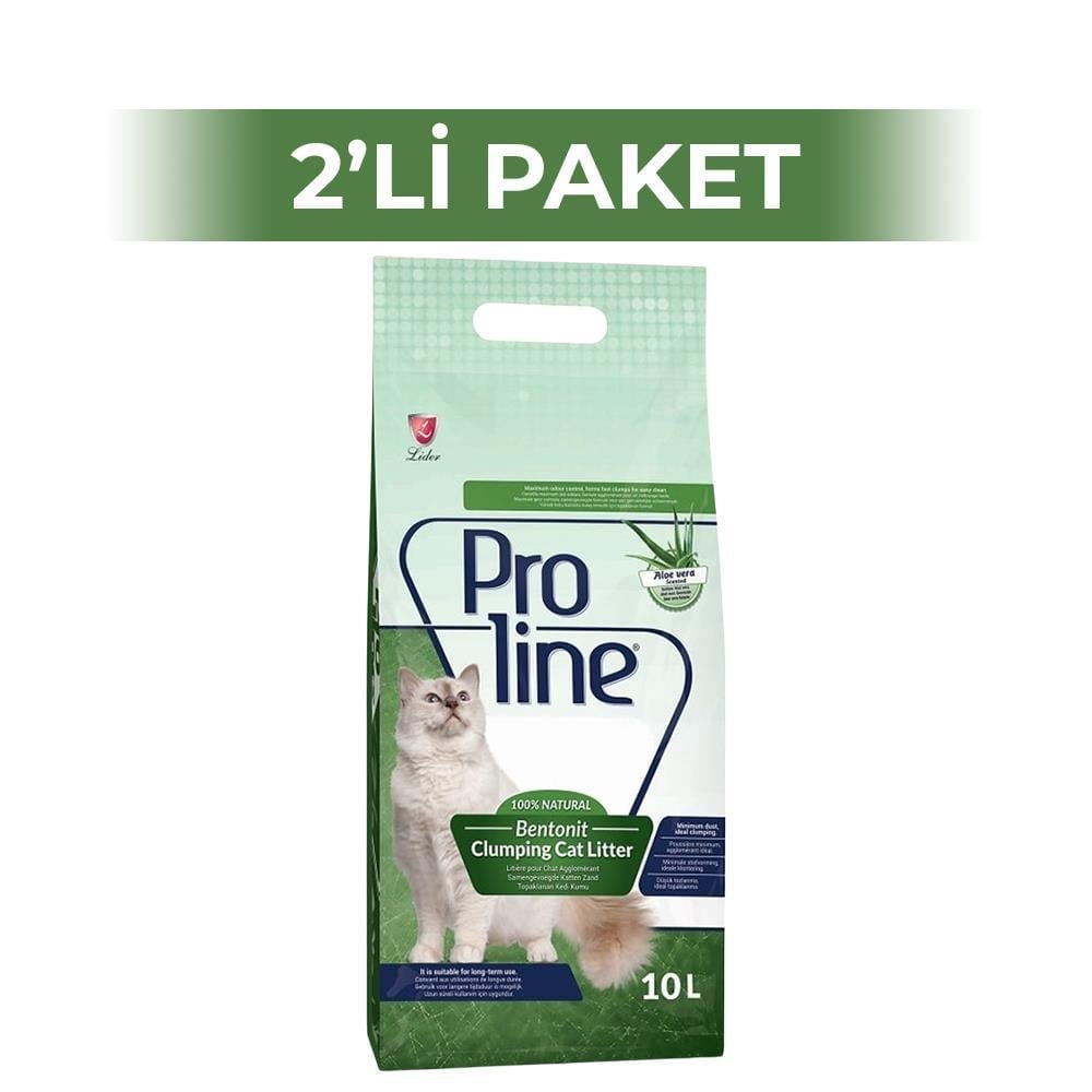 Proline Aloe Veralı Topaklanan Kedi Kumu 10 lt 2 AdetProline