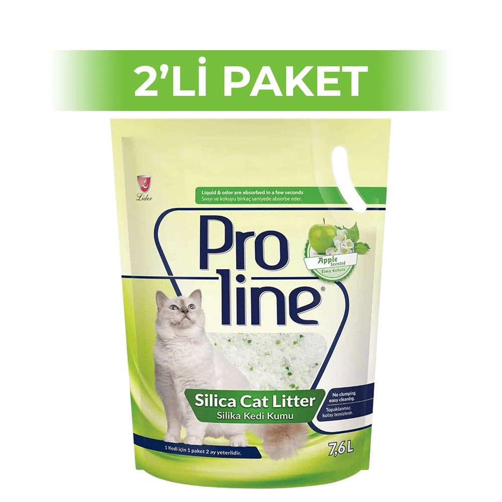 Proline Elma Kokulu Kristal Kedi Kumu 7,6 lt 2 AdetProline
