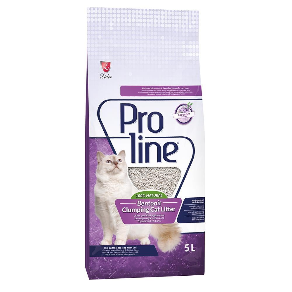Proline Lavanta Kokulu İnce Taneli Topaklaşan Bentonit Kedi Kumu 5 ltProline