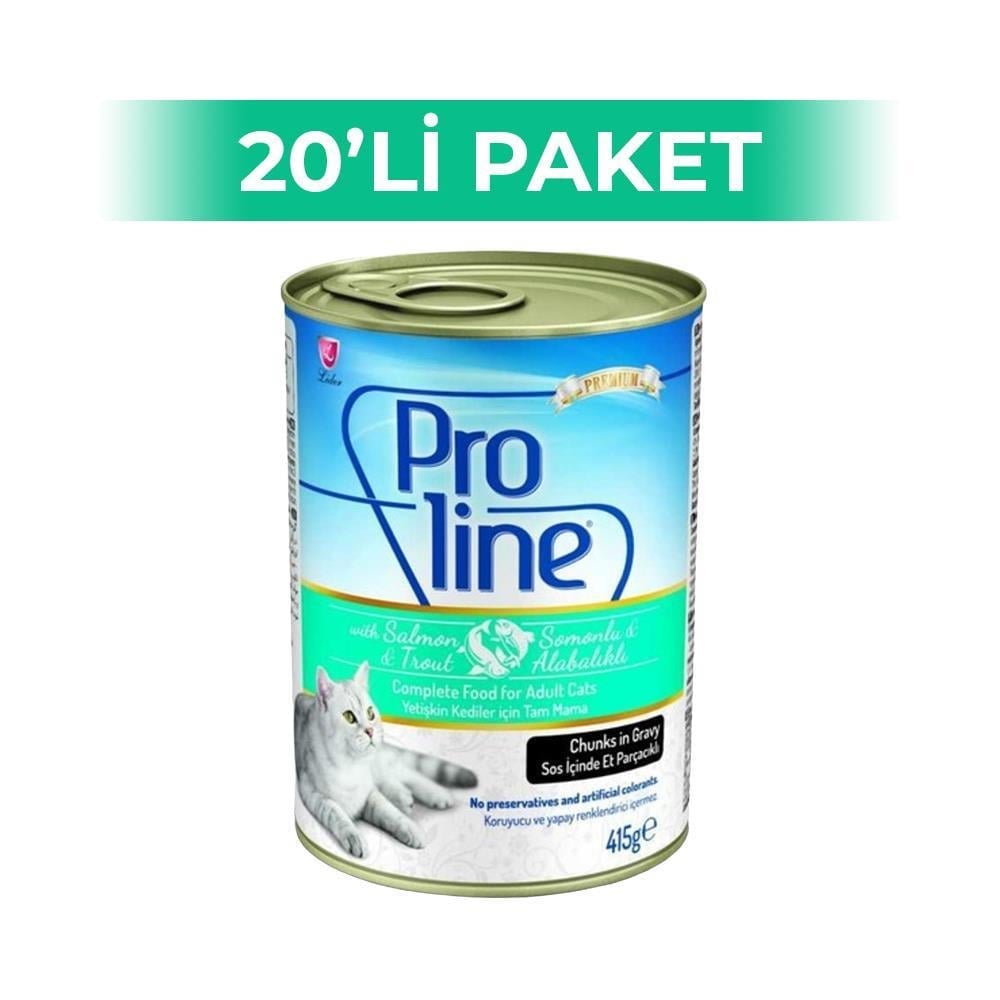 Proline Somon ve Alabalıklı Kedi Konservesi 415 gr 20 AdetProline