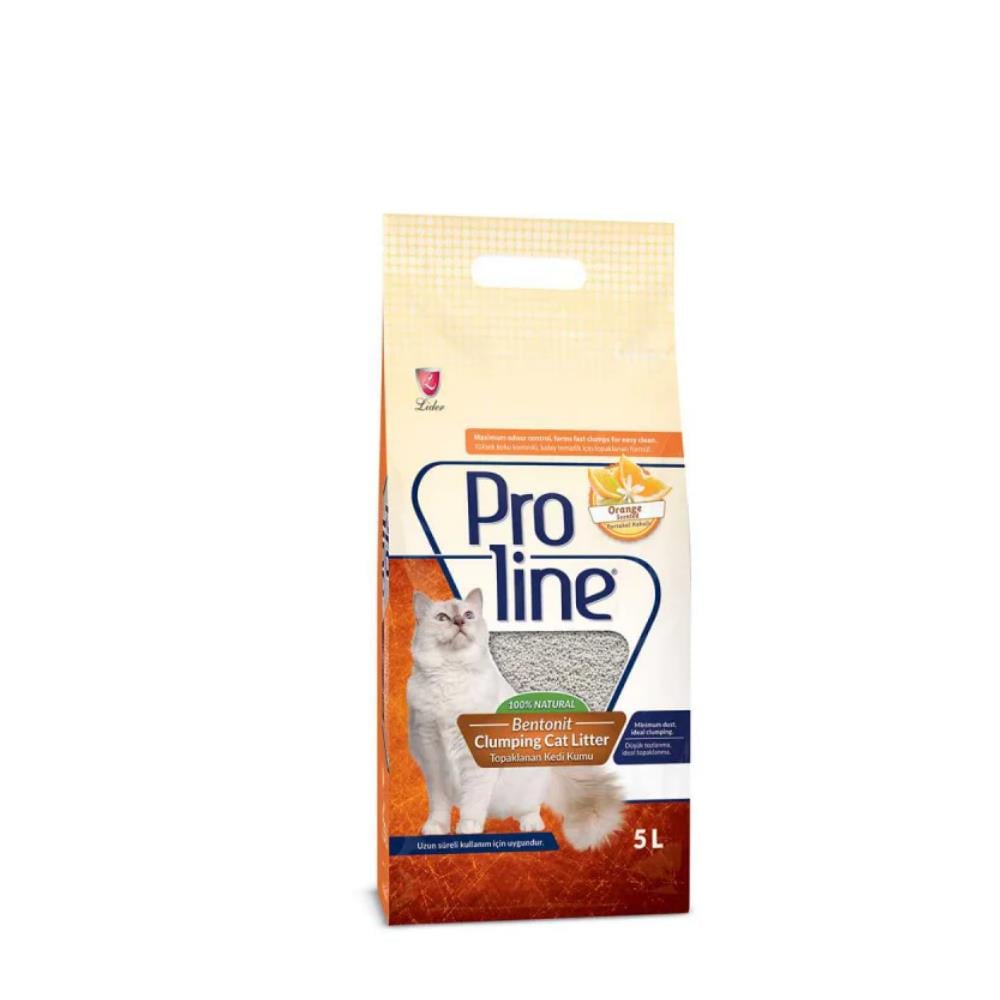 Proline Süper Topaklanan Portakal Kokulu Bentonit Kedi Kumu 5 lt 2 AdetProline