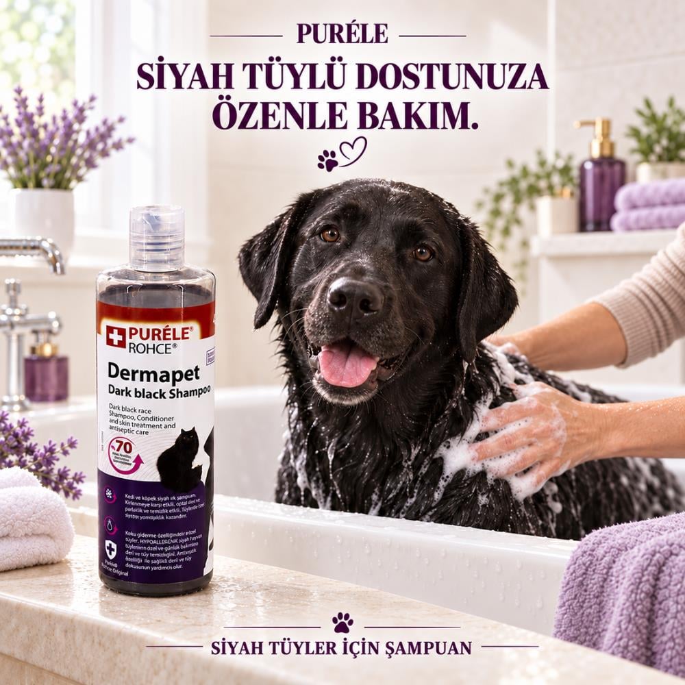 Purele Dermapet Siyah Kedi ve Köpek Şampuanı 450 mlPurele