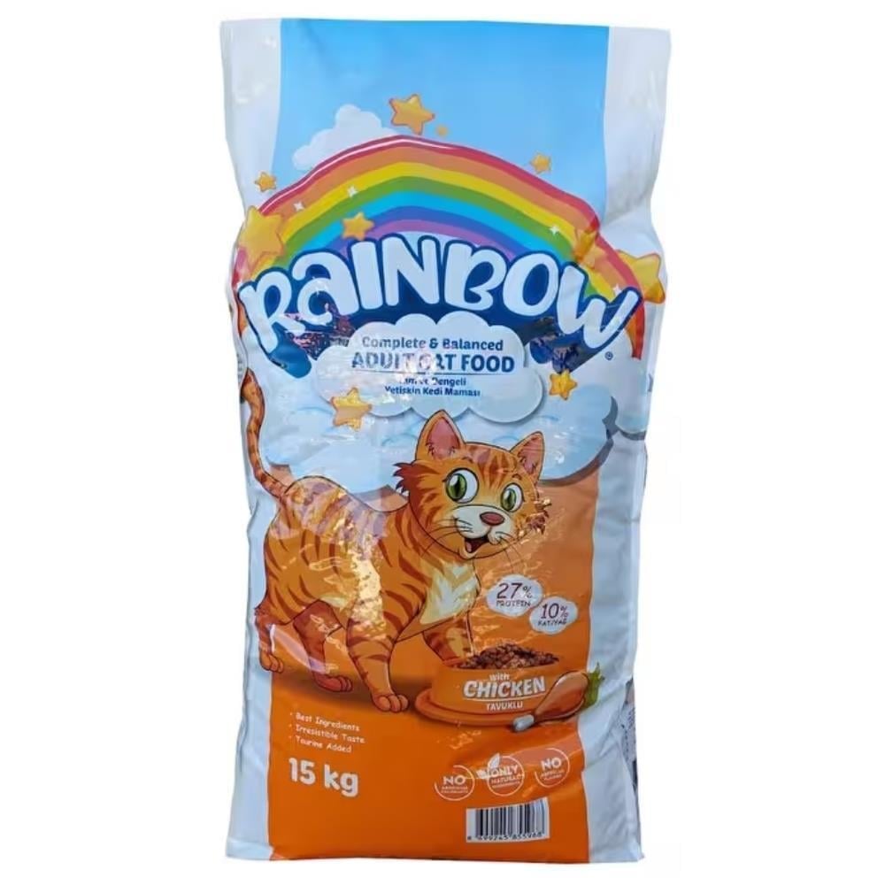 Rainbow Tavuklu Yetişkin Kedi Maması 15 kgRainbow