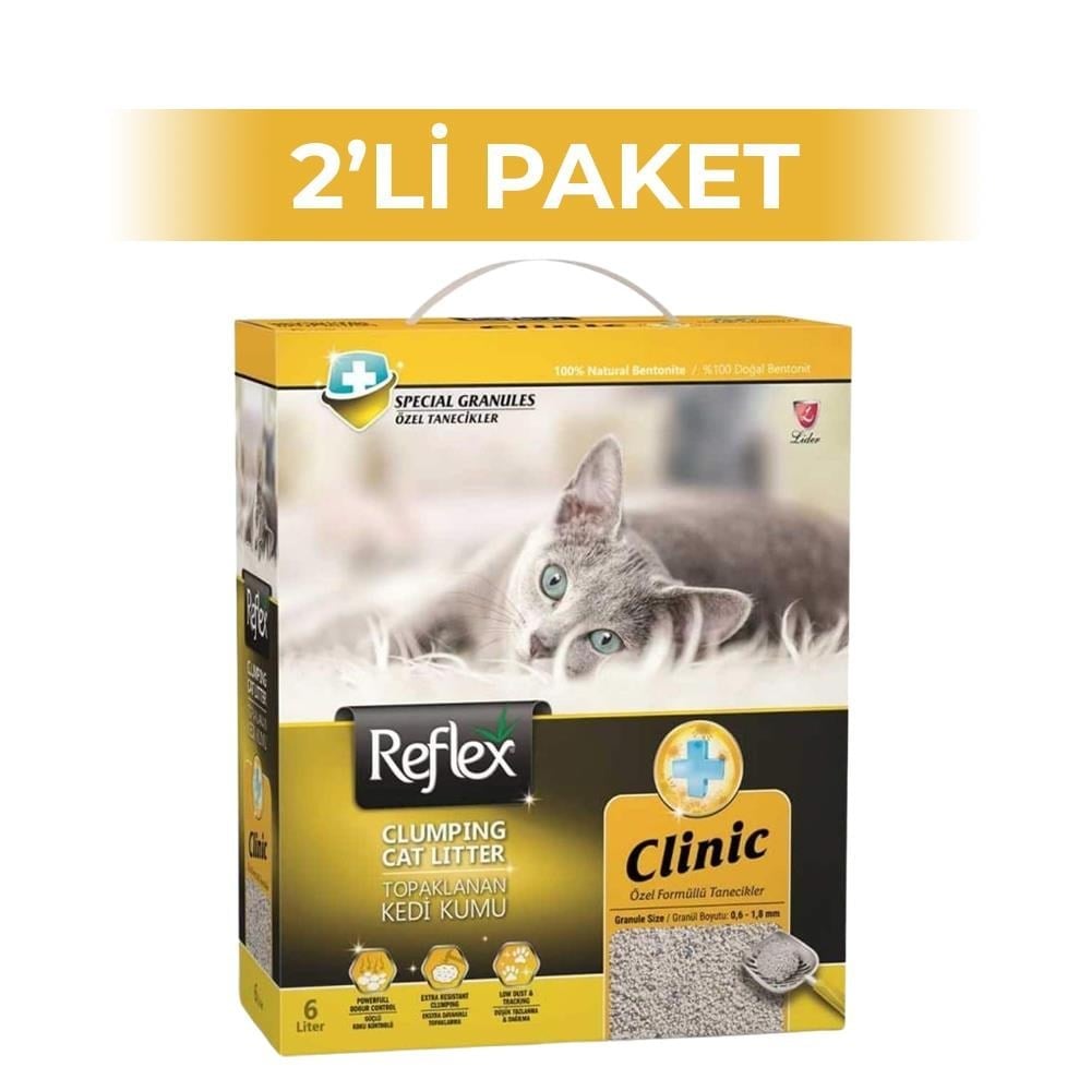Reflex Clinic İdrar Yolu Hastalığı Önleyen Kedi Kumu 10 lt 2 AdetReflex