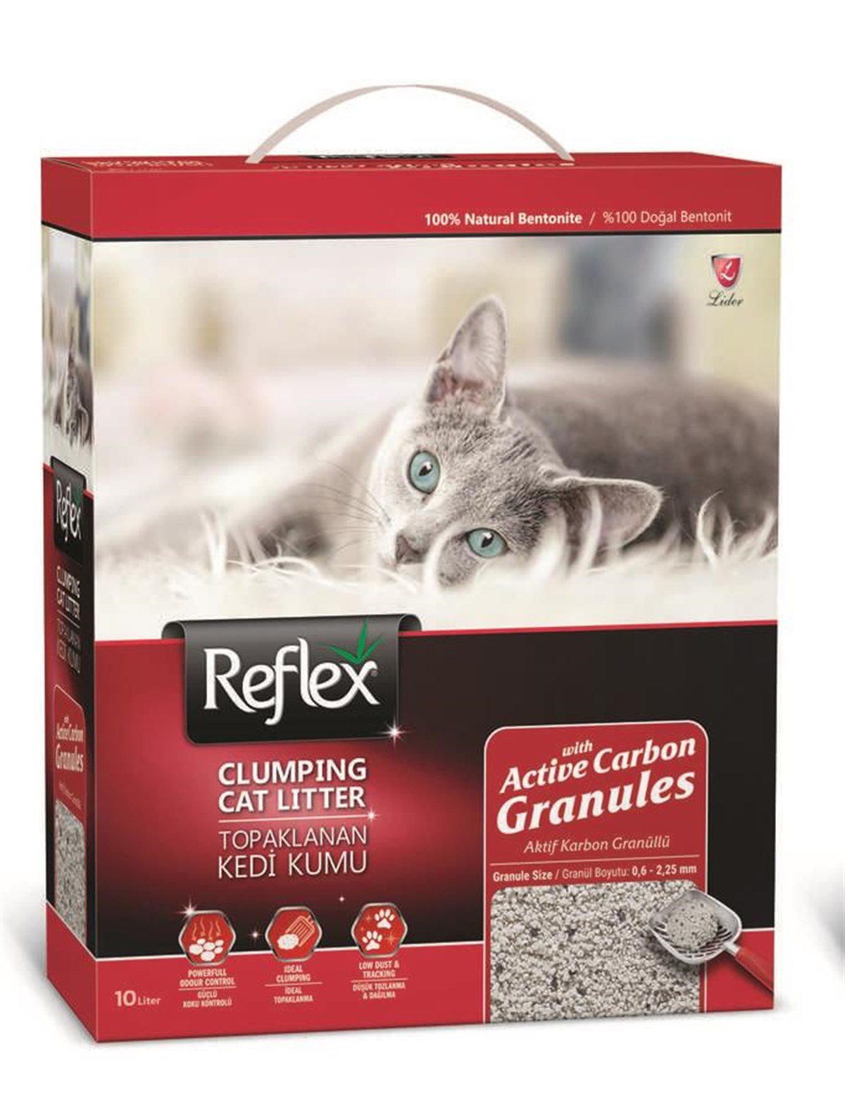 Reflex Granül Aktif Karbonlu Topaklanan Kedi Kumu 10 LtReflex