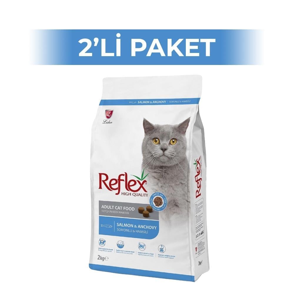 Reflex Hamsili Somonlu Yetişkin Kedi Maması 2 kg 2 AdetReflex