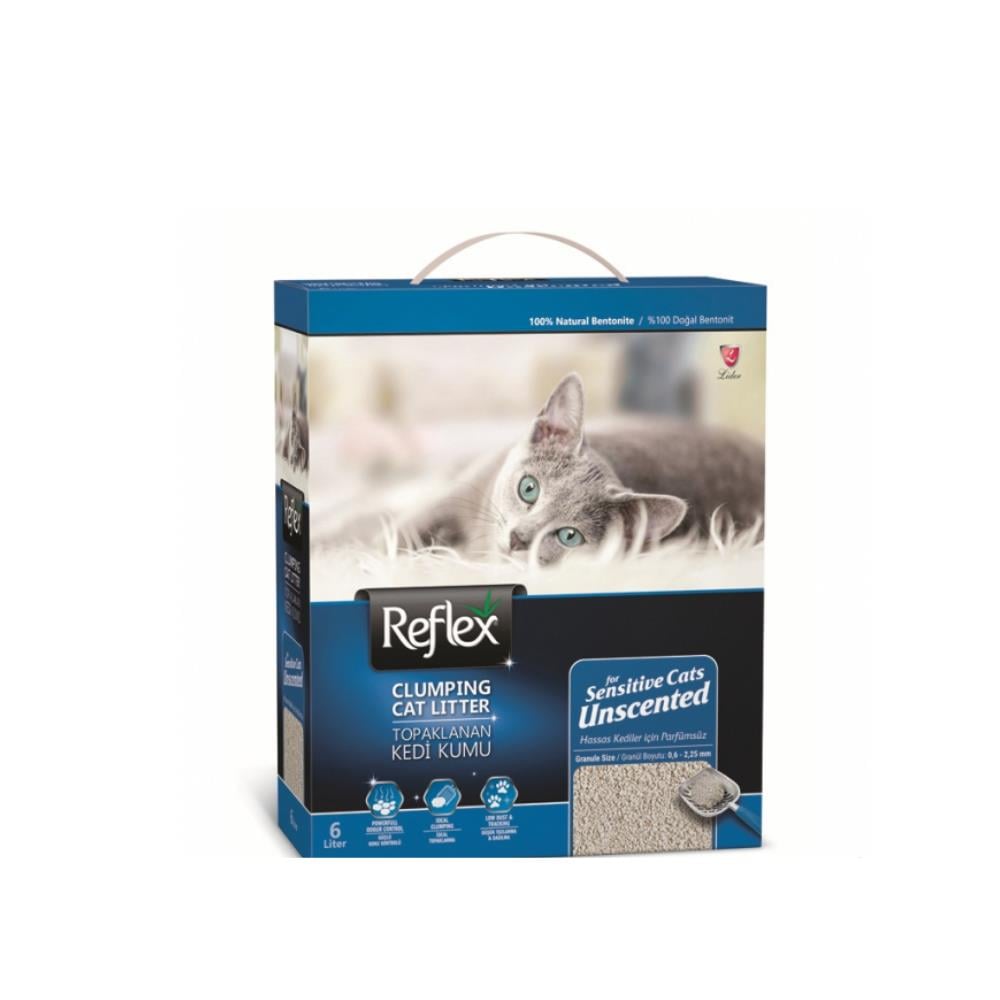 Reflex Hassas Kediler için Kokusuz Süper Hızlı Topaklanan Kedi Kumu 6 ltReflex
