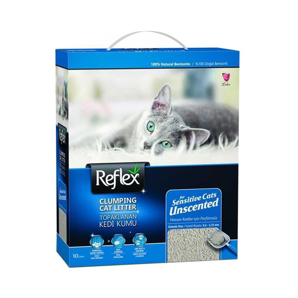 Reflex Hassas Kediler için Kokusuz Süper Hızlı Topaklanan Kedi Kumu 10 ltReflex