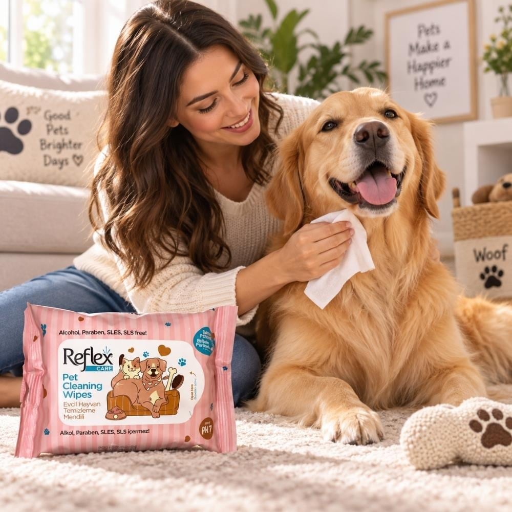 Reflex Kedi ve Köpekler İçin Çok Amaçlı Hijyenik Temizleme Mendili 10'luReflex