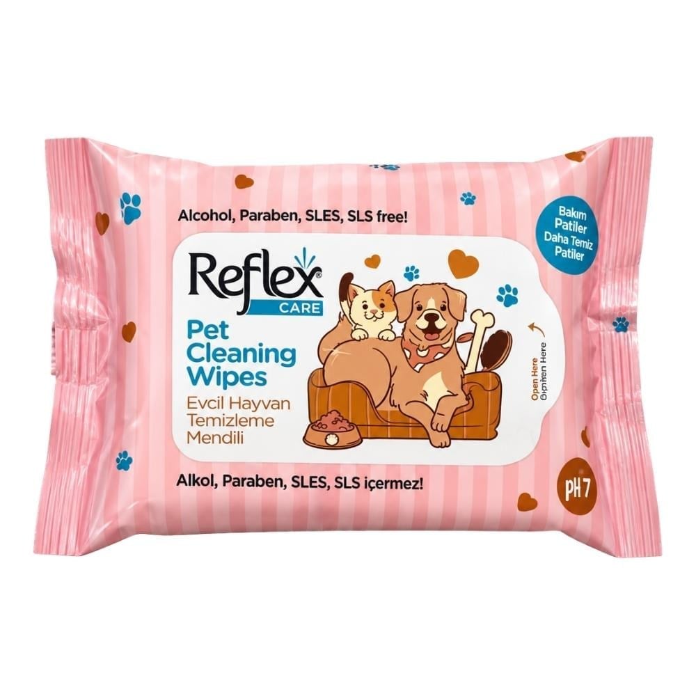 Reflex Kedi ve Köpekler İçin Çok Amaçlı Hijyenik Temizleme Mendili 10'luReflex