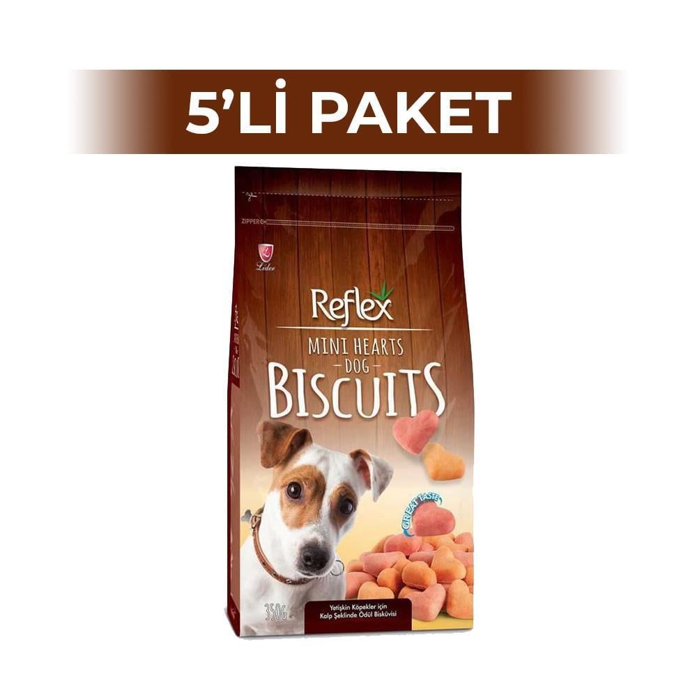 Reflex Mini Hearts Kalp Şekilli Köpek Ödül Bisküvisi 350 gr 5 AdetReflex