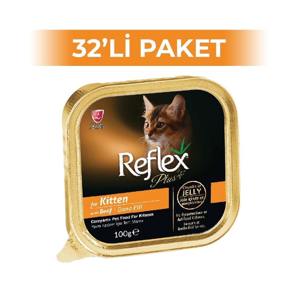 Reflex Plus Biftekli Yavru Kedi Konservesi 100 gr 32 AdetReflex Plus