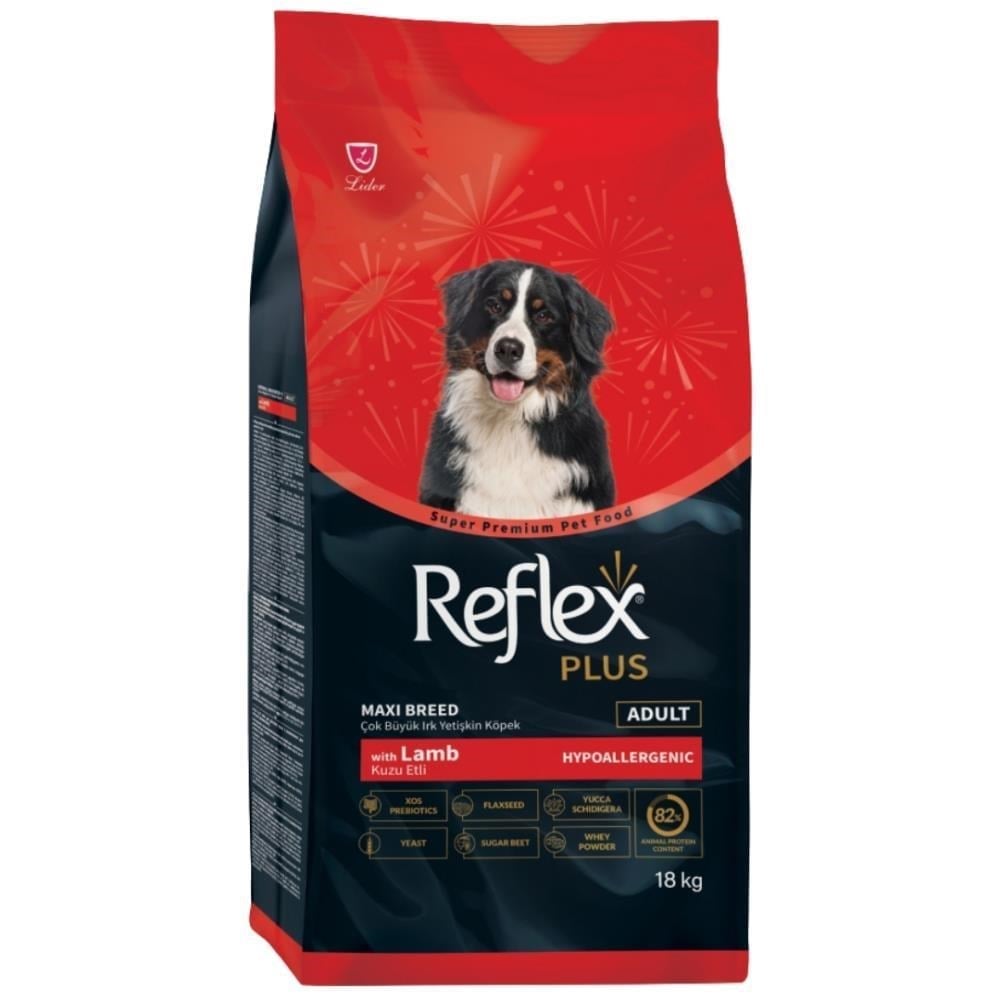 Reflex Plus Büyük Irk için Kuzulu ve Pirinçli Köpek Maması 18 kgReflex Plus