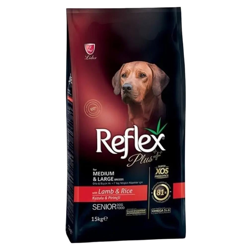 Reflex Plus Büyük Irk Kuzulu Pirinçli Yaşlı Köpek Maması 15 kgReflex Plus