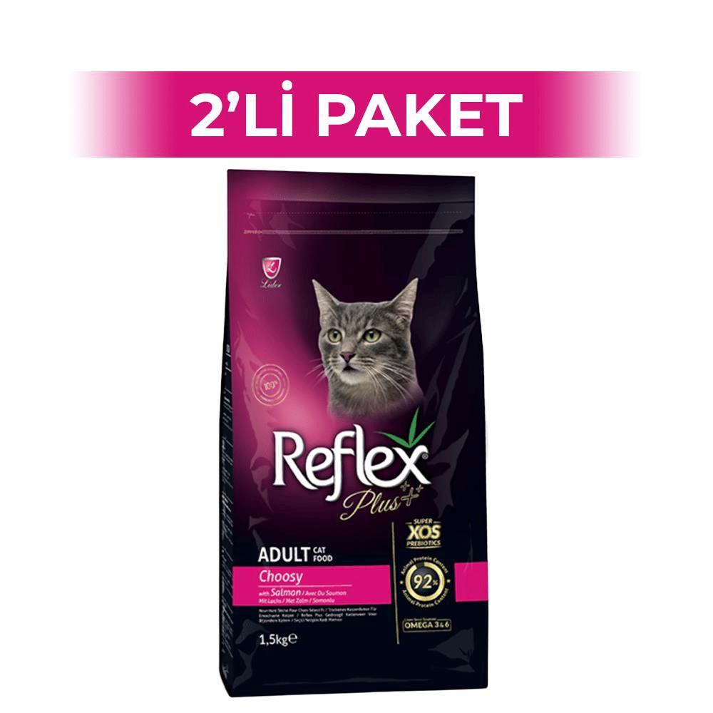 Reflex Plus Choosy Somonlu Seçici Kedi Maması 1,5 kg 2 AdetReflex Plus