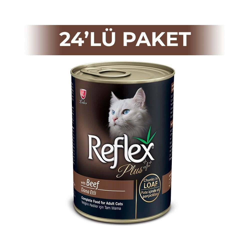 Reflex Plus Dana Etli Yetişkin Kedi Konservesi 400 gr 24 AdetReflex Plus
