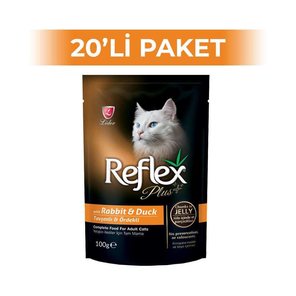 Reflex Plus Gravy Tavşanlı ve Ördekli Kedi Konservesi 100 gr 20 AdetReflex Plus