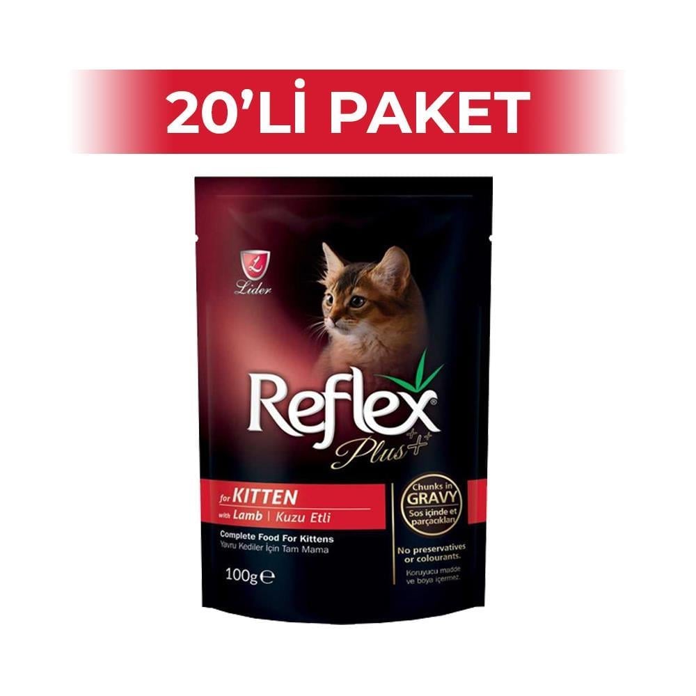 Reflex Plus Jelly Kuzu Etli Yavru Kedi Konservesi 100 gr 20 AdetReflex Plus