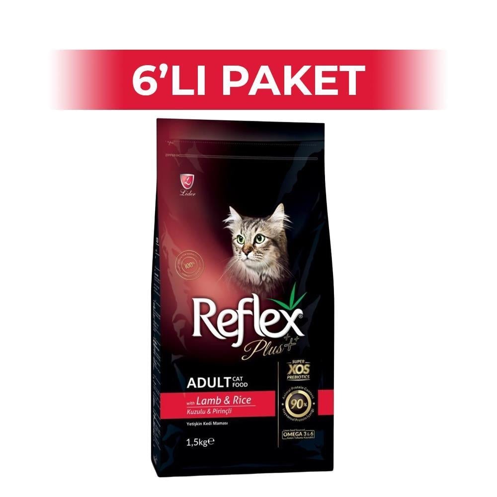 Reflex Plus Kuzu Etli ve Pirinçli Yetişkin Kedi Maması 1,5 kg 6 AdetReflex Plus
