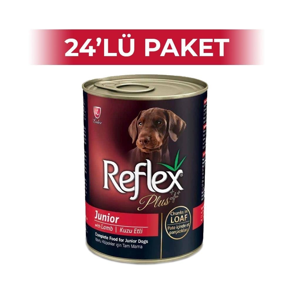 Reflex Plus Kuzu Etli Yavru Köpek Konservesi 400 gr 24 AdetReflex