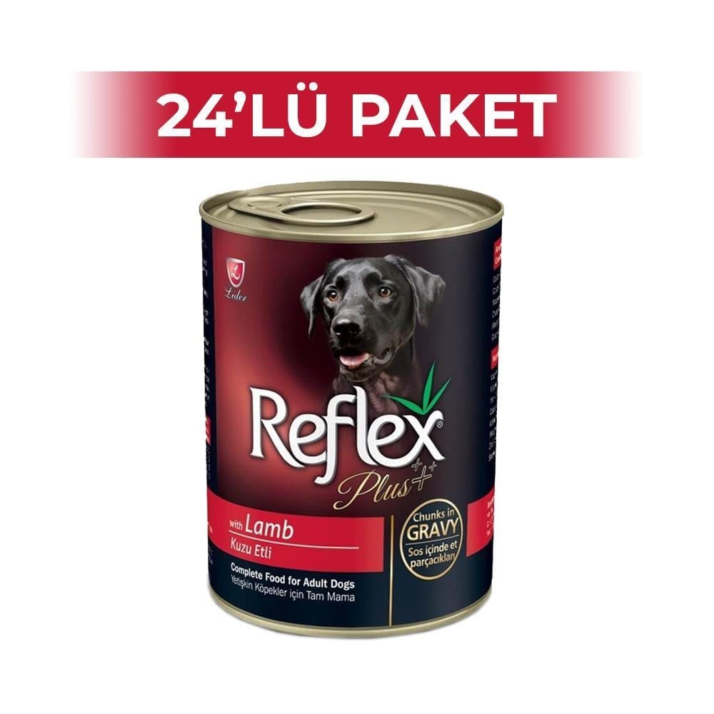 Reflex Plus Kuzu Parça Etli Köpek Konservesi 400 gr 24 AdetReflex