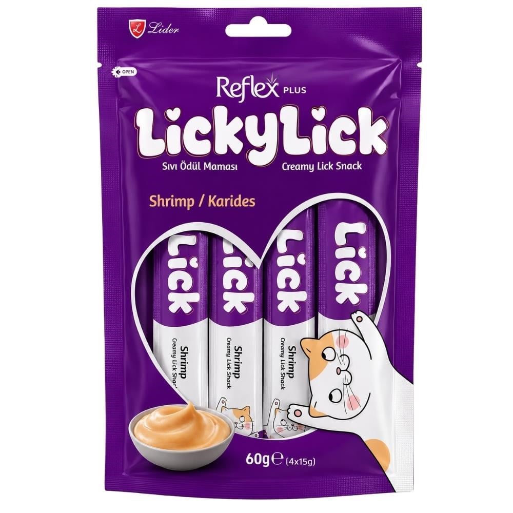Reflex Plus Lickylick Karidesli Kedi Sıvı Ödül Maması 4x15 grReflex Plus