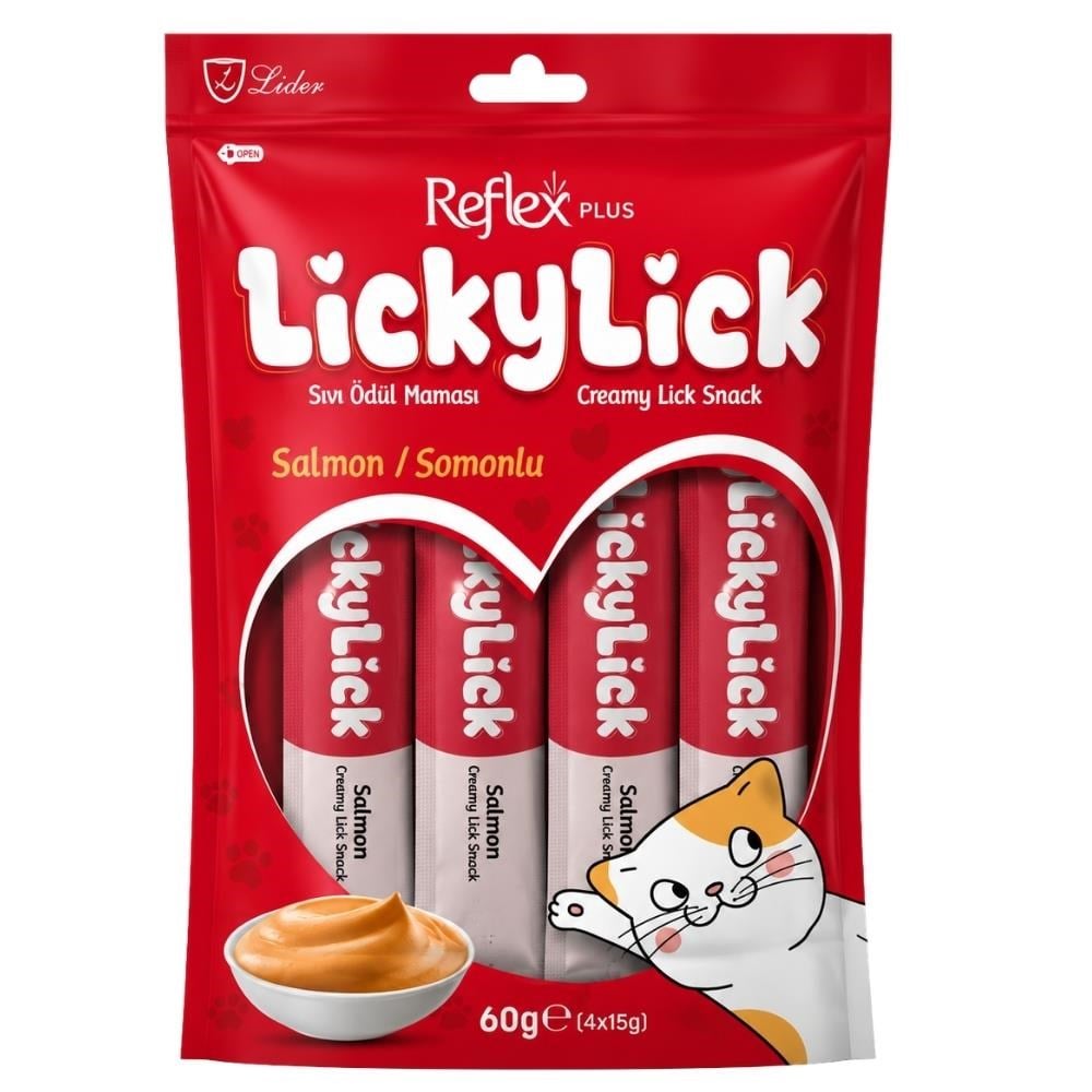 Reflex Plus Lickylick Somonlu Kedi Sıvı Ödül Maması 4x15 grReflex Plus