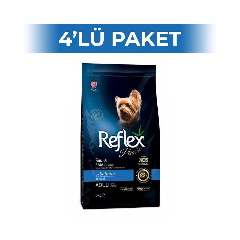 Reflex Plus Mini ve Küçük Irk Somonlu Yetişkin Köpek Maması 3 kg 4 AdetReflex Plus
