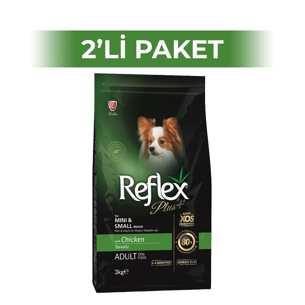 Reflex Plus Mini ve Küçük Irk Tavuklu Yetişkin Köpek Maması 3 kg 2 AdetReflex Plus