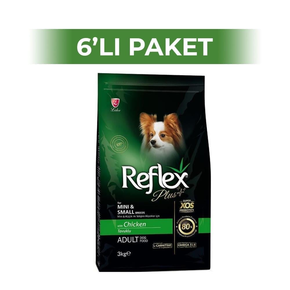 Reflex Plus Mini ve Küçük Irk Tavuklu Yetişkin Köpek Maması 3 kg 6 AdetReflex Plus