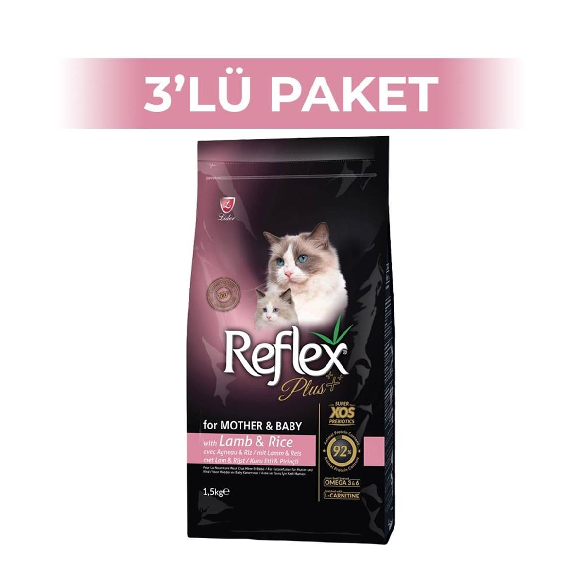 Reflex Plus Mother Baby Kuzulu Yavru Kedi Maması 1,5 kg 3 AdetReflex Plus