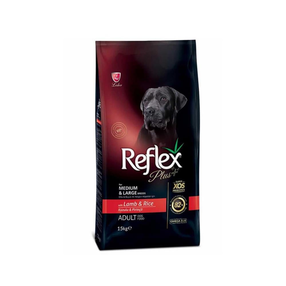 Reflex Plus Orta ve Büyük Irk Kuzulu Pirinçli Köpek Maması 15 kgReflex Plus