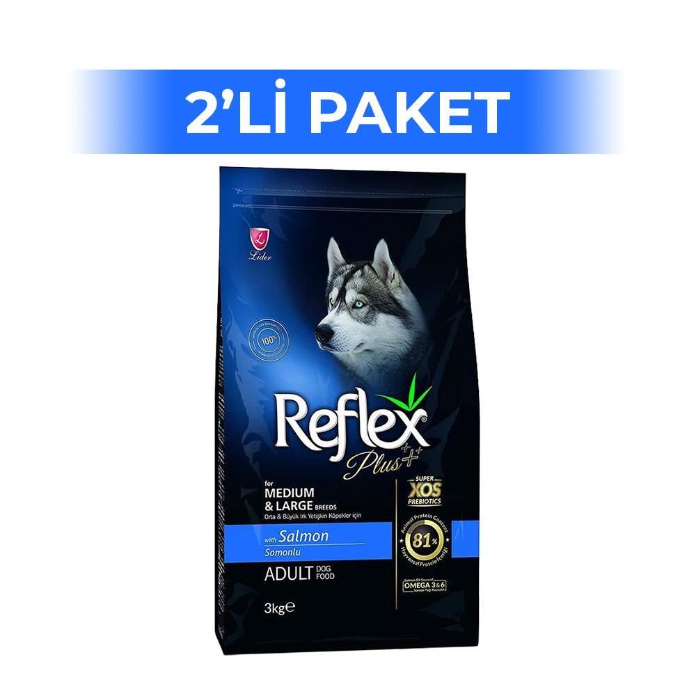 Reflex Plus Orta ve Büyük Irk Somonlu Yetişkin Köpek Maması 3 kg 2 AdetReflex Plus